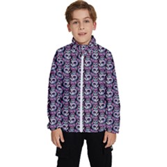 Sugar Skull Cat Pattern Kids  High Neck Windbreaker