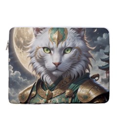 Epic Armored Cat Warrior 15  Vertical Laptop Sleeve Case With Pocket