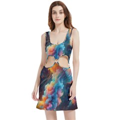 Cosmic Jellyfish Artwork Velour Cutout Dress by ExtraAwesomeSauce