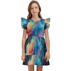 Cosmic Jellyfish Artwork Kids  Winged Sleeve Dress by ExtraAwesomeSauce