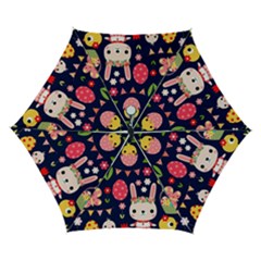 Bunny - Easter Pattern Automatic Folding Umbrella With Case (small)