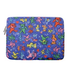 Grateful Dead Dancing Bears Pattern 14  Vertical Laptop Sleeve Case With Pocket