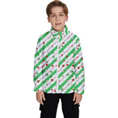 Christmas Paper Stars Pattern Texture Background Colorful Colors Seamless Kids  High Neck Windbreaker