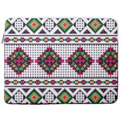 Ukrainian Folk Seamless Pattern Ethnic Ornament Border Element Traditional 17  Vertical Laptop Sleeve Case With Pocket by Grandong