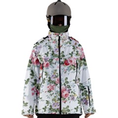 Floral Elements Peony Chinese Rose Men s Zip Ski And Snowboard Waterproof Breathable Jacket by Grandong