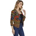 Swirl Vortex Emoji Cyclone Motion Art Women s Casual 3/4 Sleeve Spring Jacket View3