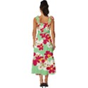 Retro 1960s Flowers Pattern Tie-Strap Tiered Midi Chiffon Dress View4