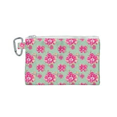 Retro 1880s Flowers Pattern 11 Canvas Cosmetic Bag (small) by violetheavensky