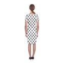 Fly Phot Motif Seamless Black And White Pattern Classic Short Sleeve Midi Dress View2