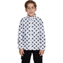 Fly Phot Motif Seamless Black And White Pattern Kids  High Neck Windbreaker View1