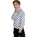 Fly Phot Motif Seamless Black And White Pattern Kids  High Neck Windbreaker View2