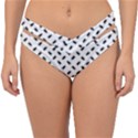 Fly Phot Motif Seamless Black And White Pattern Double Strap Halter Bikini Bottoms View1