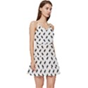 Fly Phot Motif Seamless Black And White Pattern Short Frill Dress View3