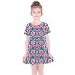 Retro 1880s Flowers Pattern 22 Kids  Simple Cotton Dress by violetheavensky