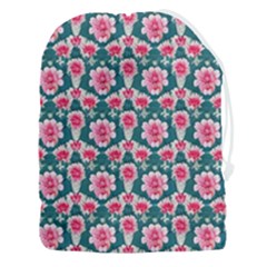 Retro 1880s Flowers Pattern 22 Drawstring Pouch (3xl) by violetheavensky