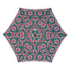 Retro 1880s Flowers Pattern 22 Automatic Folding Umbrella With Case (small)