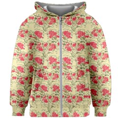 Retro 1880s Flowers Pattern 18 Kids  Zipper Hoodie Without Drawstring by violetheavensky