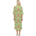 Retro 1880s Flowers Pattern 17 Double Cuff Midi Dress View4