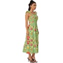 Retro 1880s Flowers Pattern 17 Tie-Strap Tiered Midi Chiffon Dress View3