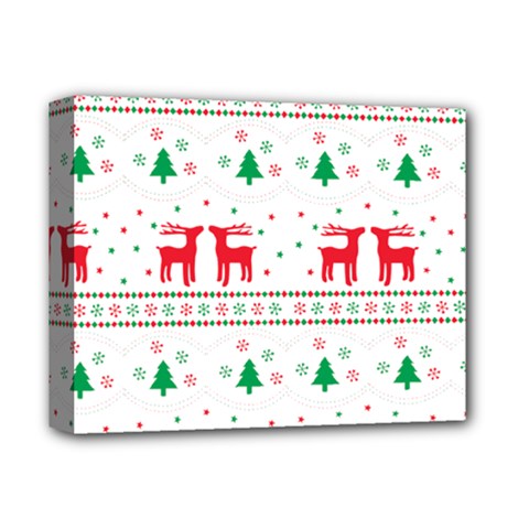 Red Green And Blue Christmas Themed Illustration Deluxe Canvas 14  X 11  (stretched) by Paksenen