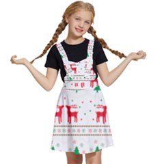 Red Green And Blue Christmas Themed Illustration Kids  Apron Dress by Paksenen