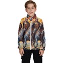 Heroic Trump Warrior in Golden Armor Kids  High Neck Windbreaker View1