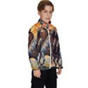 Heroic Trump Warrior in Golden Armor Kids  High Neck Windbreaker View3