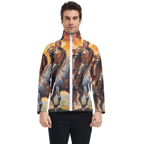 Heroic Trump Warrior In Golden Armor Men s Bomber Jacket by AwesomeSauce