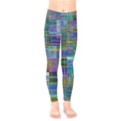 Glitch Chaos Print Kids  Leggings by dflcprintsclothing