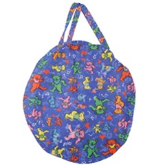 Grateful Dead Dancing Bears Pattern Giant Round Zipper Tote by Salmanaz77