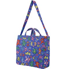 Grateful Dead Dancing Bears Pattern Square Shoulder Tote Bag by Salmanaz77