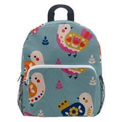 Cute Bird Pattern Kids  Age 5-10 Lightweight School Backpack With Side Pockets by designsbymallika