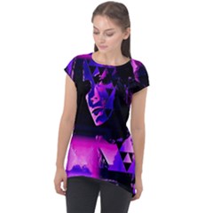 Counting Coup Ultraviolet Cap Sleeve High Low Top by MRNStudios