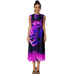 Counting Coup Ultraviolet Sleeveless Round Neck Midi Dress by MRNStudios