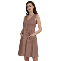 Mocha Mousse Hex Code #a47864 Sleeveless Dress With Pocket by dressshop