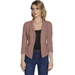 Mocha Mousse Hex Code #a47864 Women s Casual 3/4 Sleeve Spring Jacket by dressshop