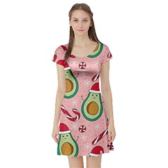 Avo Merry Christmas, Candies, Candy Cane Short Sleeve Skater Dress by kyorashop23