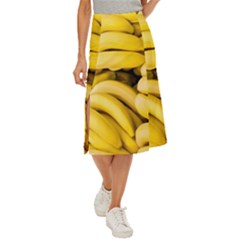 Bananas, Macro, Fruits, Ripe Bananas Midi Panel Skirt by kyorashop23