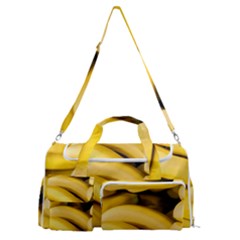 Bananas, Macro, Fruits, Ripe Bananas Sports Gym Duffle Bag With Shoe Compartment by kyorashop23