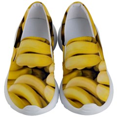 Bananas, Macro, Fruits, Ripe Bananas Kids Lightweight Slip Ons by kyorashop23