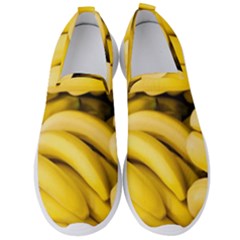 Bananas, Macro, Fruits, Ripe Bananas Men s Slip On Sneakers by kyorashop23