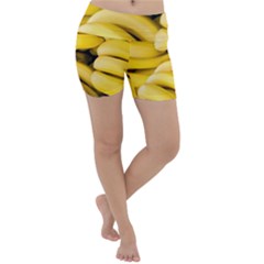 Bananas, Macro, Fruits, Ripe Bananas Lightweight Velour Yoga Shorts by kyorashop23