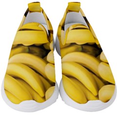 Bananas, Macro, Fruits, Ripe Bananas Kids  Slip On Sneakers by kyorashop23