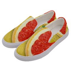 Fruit, Lemon Men s Canvas Slip Ons by kyorashop23