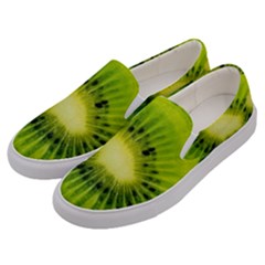 Kiwi Fruits, Close-up, Exotic Fruit Men s Canvas Slip Ons by kyorashop23