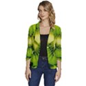 Kiwi Fruits, Close-up, Exotic Fruit Women s One-Button 3/4 Sleeve Short Jacket View1