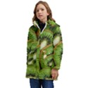 Kiwi Texture, Background With Kiwi, Fruits, Kiwi Kids  Hooded Longline Puffer Jacket View3