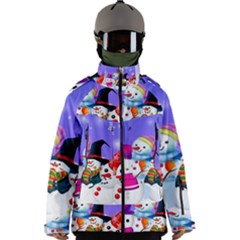 Let s Have Fun With Snowmen Men s Zip Ski And Snowboard Waterproof Breathable Jacket by kyorashop23