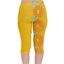 Orange, Slices, Fruit, Citrus Velvet Capri Leggings  View2