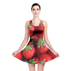 Strawberry, Berries, Fresh, Red Reversible Skater Dress by kyorashop23